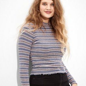 90s Striped Mock Neck Long Sleeve